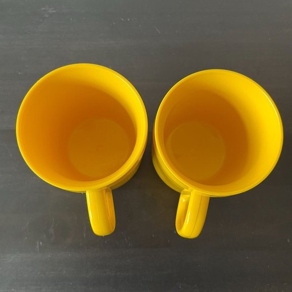 Set of 2 Yellow ThermoServ Stackable Mugs // Vintage 1970s-1980s // Made in USA - Picture 5 of 7